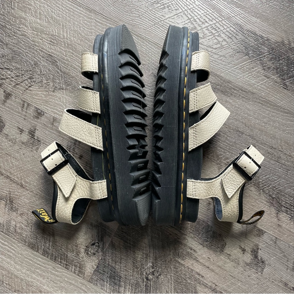 Dr. Martens Cream Leather Platform Sandals - Picture 9 of 9